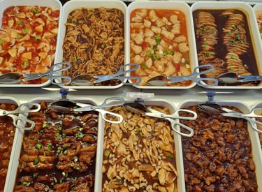 Choix divers plats typiquement asiatiques