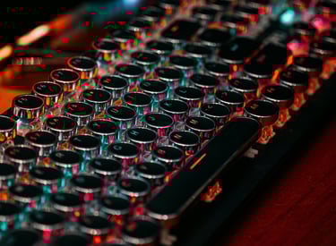 Beautiful computer keyboard dimly lit