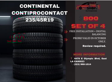 Continental ContiProContact 235/45R19 tire set of four with digital balancing promotion at Fast Tire