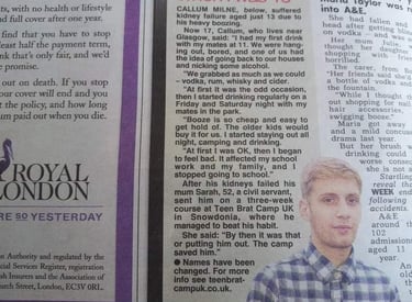 newspaper about benefits of teencampsuk