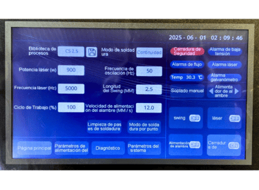 Panel de control inteligente para Soldadora a Láser Industrial 3 en 1 precio