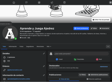 Facebook de Aprende y Juega Ajedrez