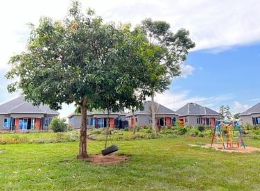 Foto mit Baum, der vor dem Baby Home steht