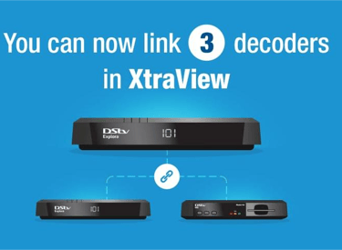 A picture of three dstv decoders linked together as an Extraview. 