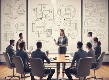 Industrial workers collaborating around advanced machinery in a factory setting.
