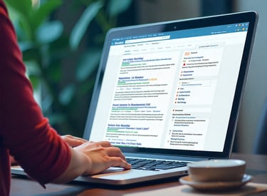 a person sitting at a desk with a laptop computer