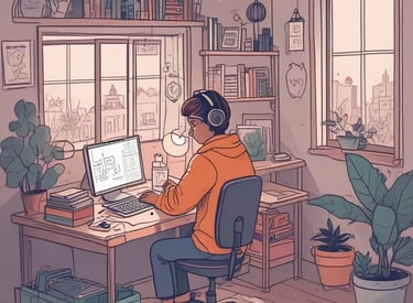 An illustration of a person ms.astering AI tool