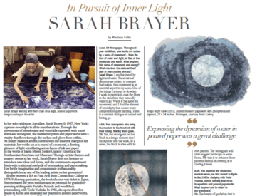 image of the part of the asian art newspaper article with images of art, text, and the artist