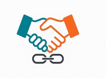 a handshake with a chain link link chain linkage