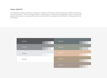 Visuell identitets eksempel – Forcemax. Fargepalett.