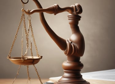 Lawyer consulting with client about criminal law case in a formal setting.