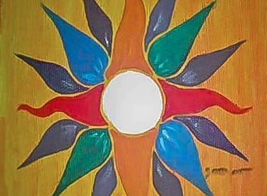 Full Moon Sun Painting by Yous at Glendon studio