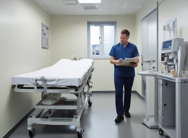 A close-up of a medical device being repaired.