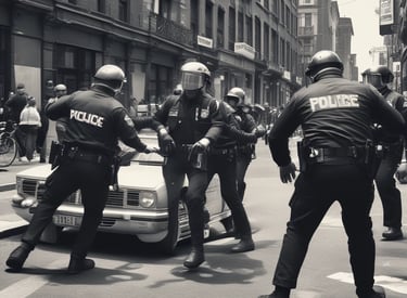 A police officer training in defensive tactics.