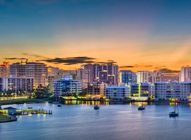 Sarasota evening skyline - boutique Sarasota real estate