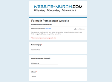 cara pesan website murah