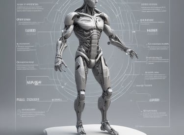 An illustration of a digital twin concept showcasing various objects and people.