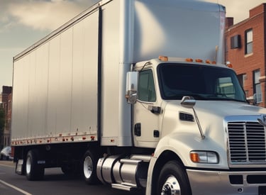 A fleet of delivery trucks parked at a logistics hub ready for dispatch.