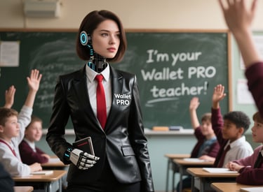 a female teacher teaching financial literacy in grade school