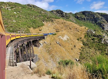 Lots of bridges along the Taieri Gorge Railway in New Zealand