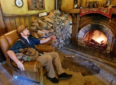 Steven enjoys an ale in Hobbiton, New Zealand