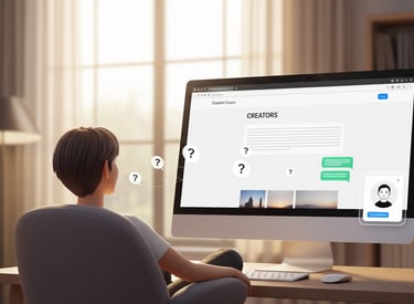 A relaxed person with a laptop, showing how a chatbot on a website frees up time.