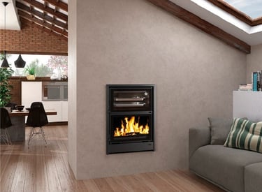 estufa de leña con horno insertable tnc frontal 200-h