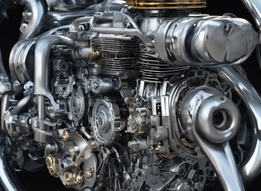 a motorcycle engine with a large engine and a large engine