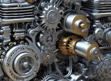 a bunch of metal gear with gears and gears