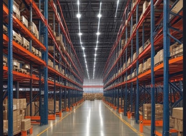 red blue and yellow intermodal containers