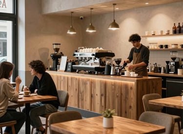 Clean and modern website layout for a local café with minimalist design.
