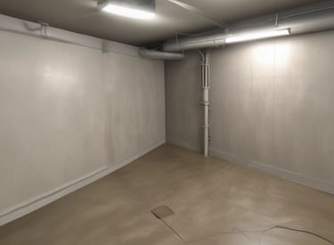 A well-sealed basement showcasing waterproofing techniques.