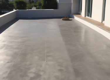 A terrace garden protected by waterproofing treatments.