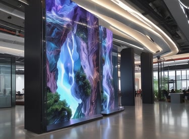 A smartphone displaying the OpenAI logo is resting on a laptop keyboard. The phone screen reflects purple and white light patterns, adding a modern and tech-focused ambiance.