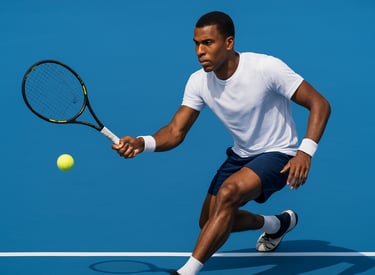 a man in a white shirt playing tennis