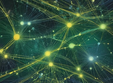 A cloud server with digital data streams flowing.