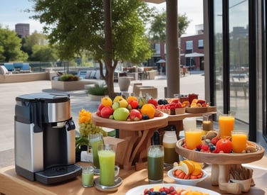 A beautifully arranged coffee setup with premium coffee beans and cups.