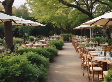 An elegant catering display with a variety of dishes and drinks.