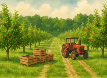 Luftbildaufnahme vom Obstgarten der Familie Harm