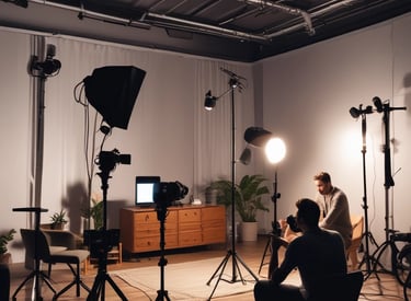 a studio where video production work is going on