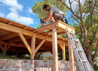 Travail du bois pin Douglas professionnel, sur mesure, personnalisé, sur devis, terrasse