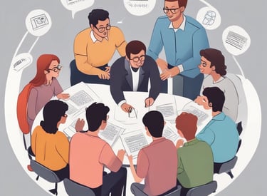 Employee and designer came to gather to discuss about design strategy