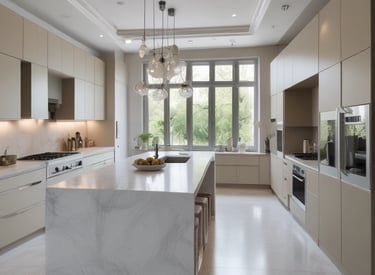Cuisine en marbre pour une belle villa a Genève par Ital agencements