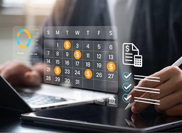 An image of clean accurate bookkeeping on a schedule.