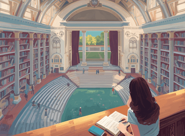 jeune fille qui étudie révise travaille fac supérieur école bibliothèque livre université journal