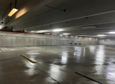 parking garage concrete pressure cleaning