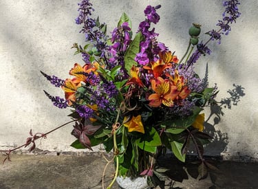 Purple and orange arrangement