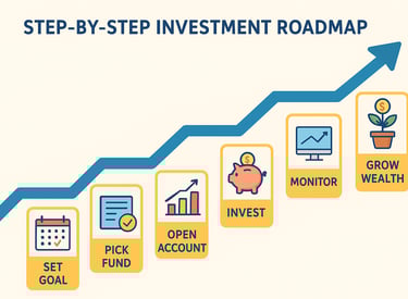 Step-by-step investing guide covering debt, index funds, stocks, trading, and diversified portofolio
