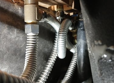 plumbing inside custom tub