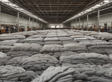 Modern factory workers inspecting packaging materials in a bright warehouse